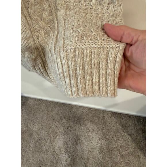NWT American Eagle Outfitters Cable Knit Turtleneck Dress Beige Women's Size S - Picture 4 of 12